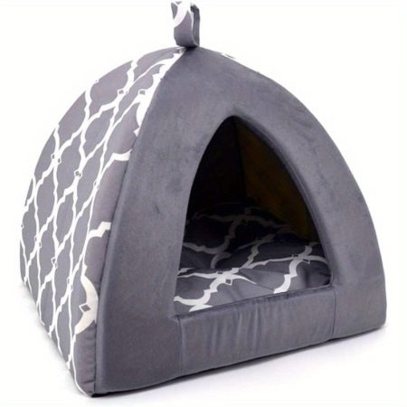 Soft Pet Tent Bed for Dogs, Cats, Small Dogs - Open Front Entry, Spacious Interior, Easy Assembly, Modern Home Decor - Ideal for Indoor/Outdoor Use - by Gray Lattice