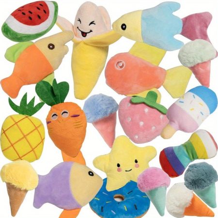 19 Pack Puppy Squeaky Dog Toys Set Plush PuppiesCute Chew Pets Dog Toy with Squeakers for Small Dogs Playtime