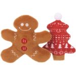 P.L.A.Y. Cute Cat Toys Holiday and Christmas Themed Pet Herb Filled Toy Great for Adult Cats and Kittens Machine Washable Recycled Materials Crinkles Rattles Meowy Christmas Set of 2
