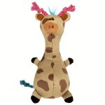 TrustyPup Tough 'N Fun Long Neck Giraffe Plush Squeaky Chew Guard Dog Toy - Tan Small, Durable Chew-Resistant Fabric with Squeaker, Interactive Play for Puppies & Small Dogs, Safe Non-Toxic Design, Puppy Playtime, Playful Design, Sturdy Construction, Pet