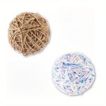 Interactive Cat Toy Yarn Balls with Bell and Rattling Sound MultiColored Balls 2 Pk