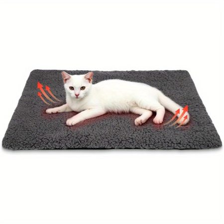 Self-Warming Cat Bed & Dog Pad - Non-Electric Heated Pet mattress with High Quality Non-Slip Base, Extra Large 24x18 Inch Thermal Mat - Machine Washable, for Senior Pets, Kittens, Dogs - Indoor/Outdoor Use - Dark Grey, Kitten Comfort Accessory