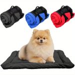 Foldable High Quality Outdoor Dog Bed - Portable Roll-Up Pet Mat for Small to Medium Dogs, Durable Indoor/Outdoor Use with Carry Handle, Grey, Travel & Patio Crate Bed, Dog Bed for Small Dogs, Indoor Pet Furniture, Compact Design, Sturdy Construction, Sma