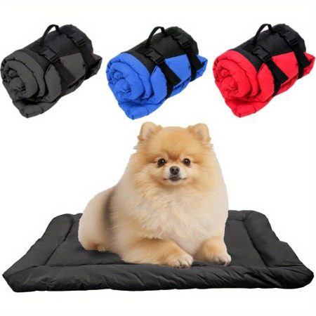 Foldable High Quality Outdoor Dog Bed - Portable Roll-Up Pet Mat for Small to Medium Dogs, Durable Indoor/Outdoor Use with Carry Handle, Grey, Travel & Patio Crate Bed, Dog Bed for Small Dogs, Indoor Pet Furniture, Compact Design, Sturdy Construction, Sma