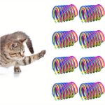 Cat Toys for Indoor Cats 32pcs Cat Spring Toys Colorful and Durable Plastic Springs Cat Interactive Toy for Swatting Biting Hunting Kitten Toys to Kill Time and Release Nervousness 32pcs
